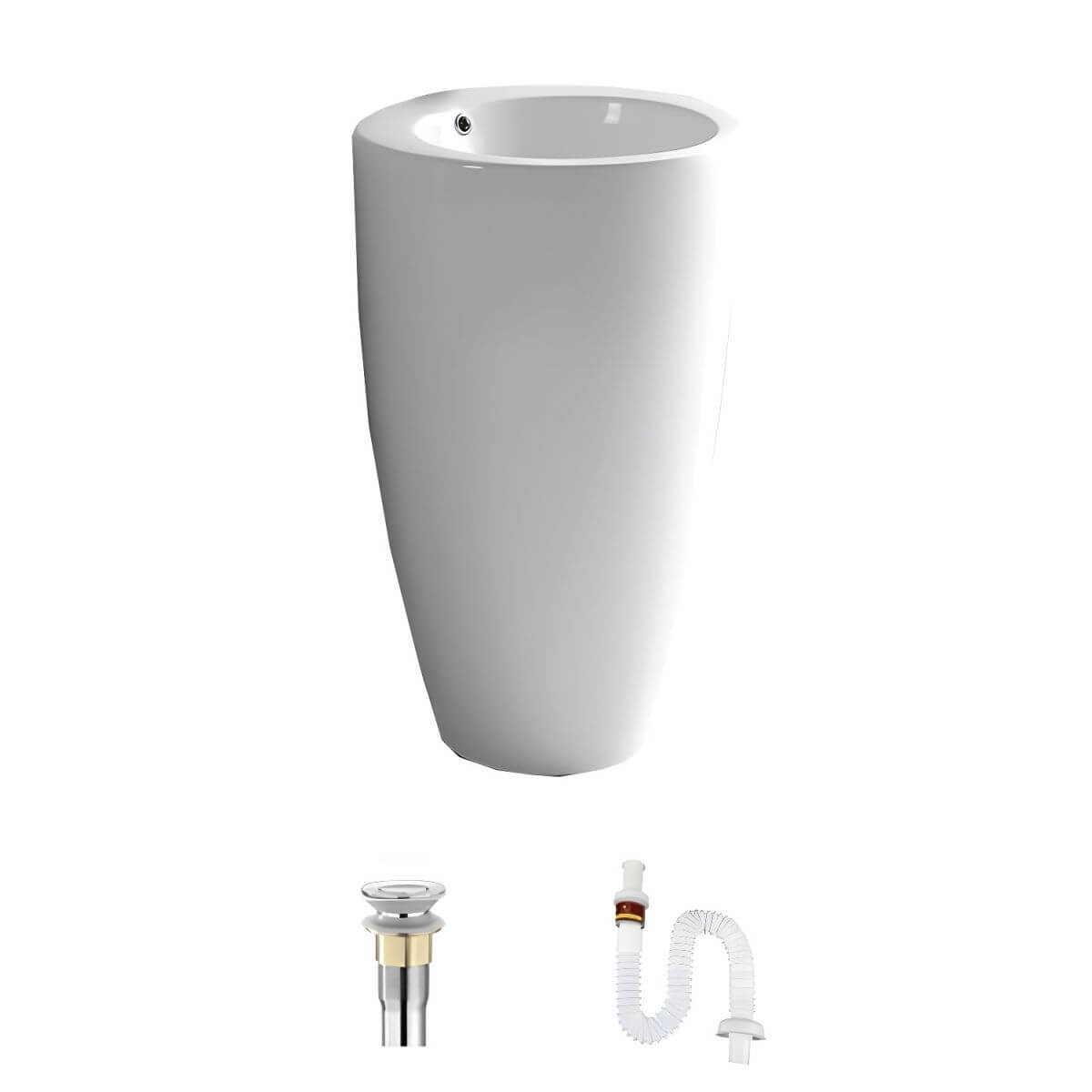 Pedestal sink with circular design