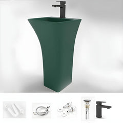 Black modern pedestal sink for minimalist décor