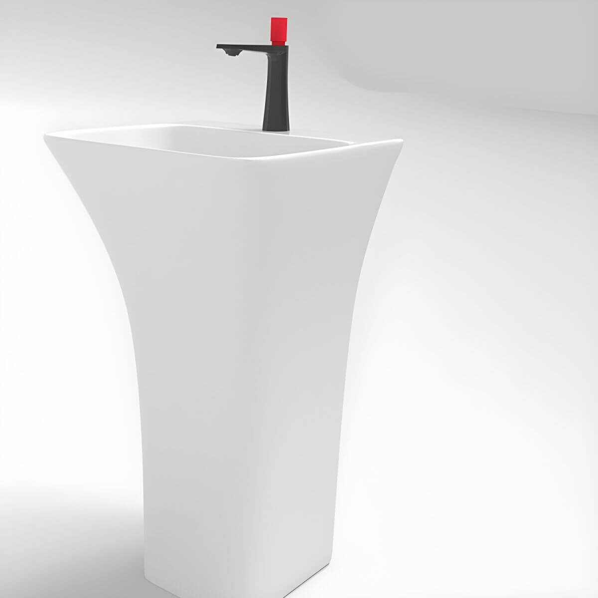 Elegant white pedestal sink design