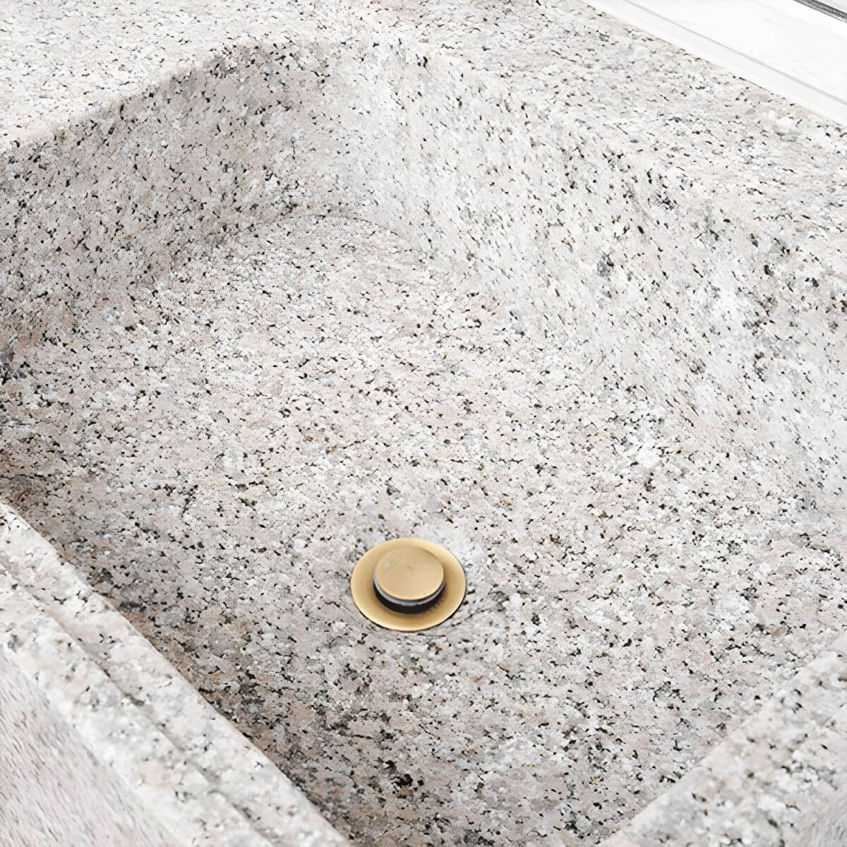 Contemporary sink with grey faucet