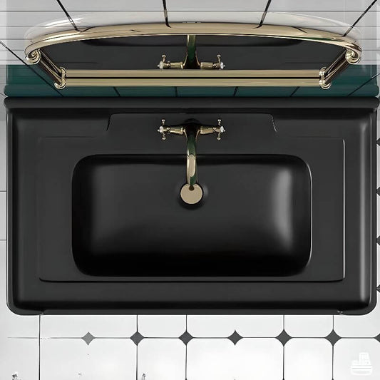 Modern black-silver console sink