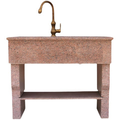 Elegant bathroom stone shelving included with sink