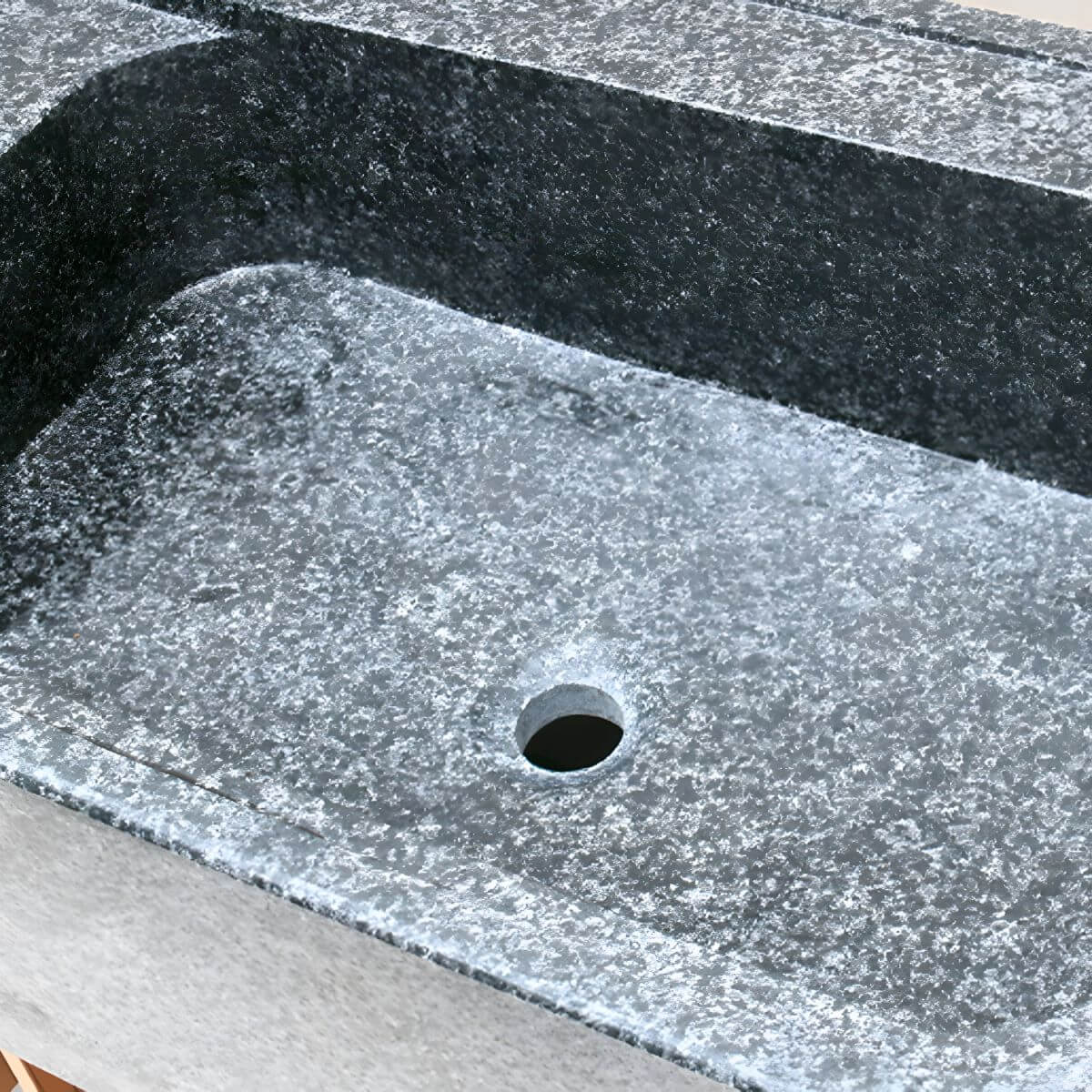 Modern grey console sink in a stylish bathroom