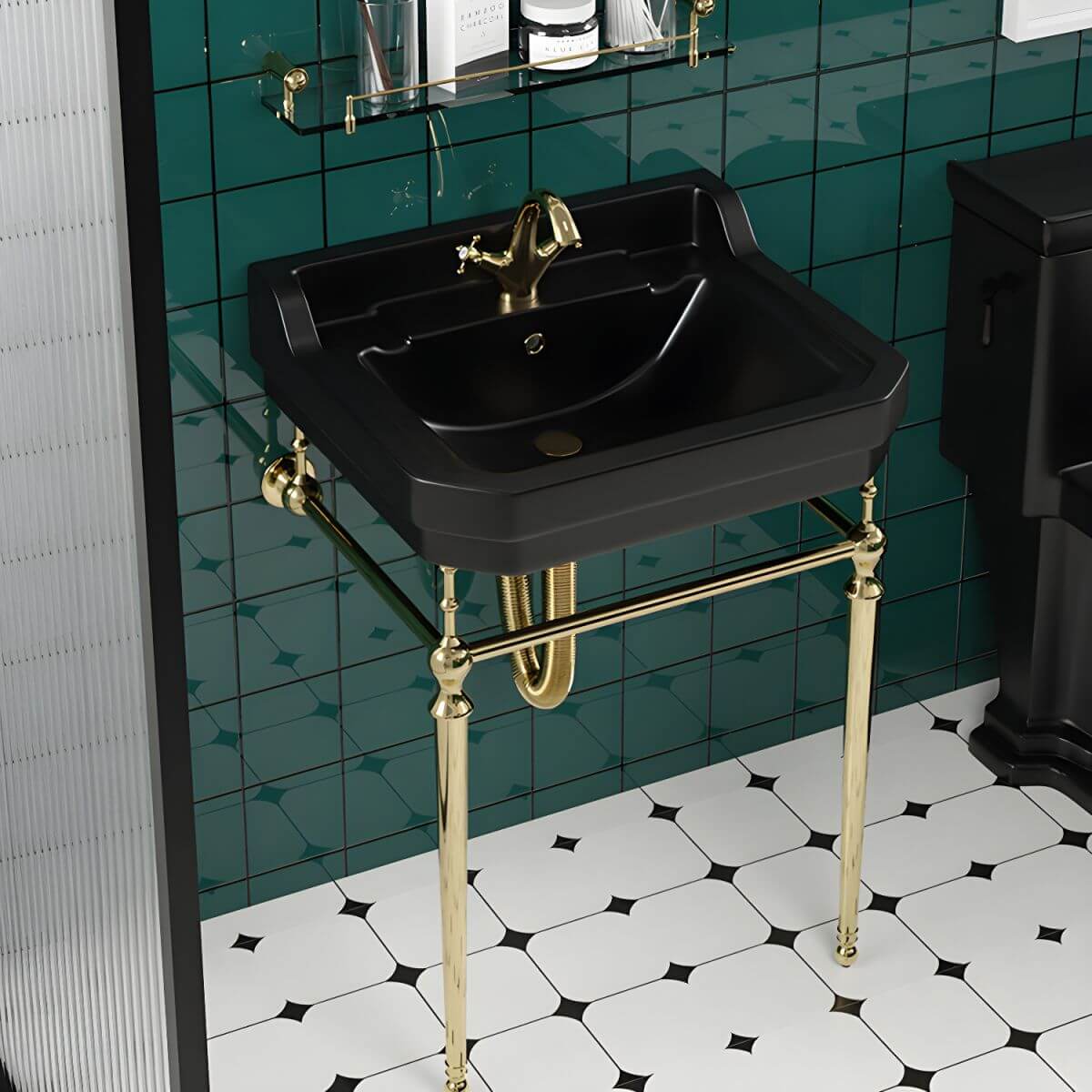 Modern black ceramic bathroom sink