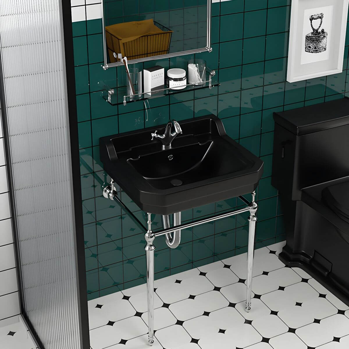 Stylish black finish bathroom sink