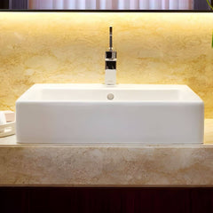 Elevated bowl sink with modern aesthetics