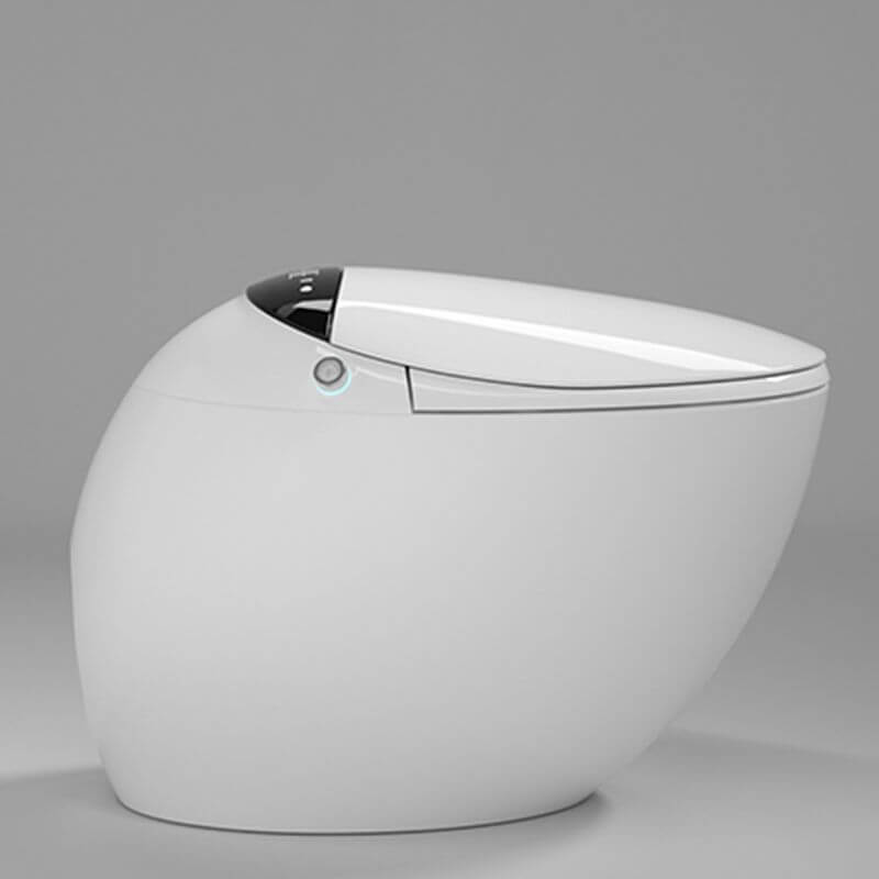 Round vitreous china bidet front view