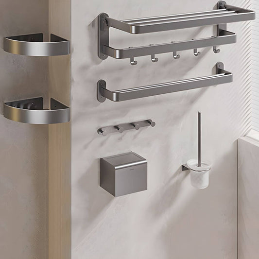 Bathroom hardware set with towel bar