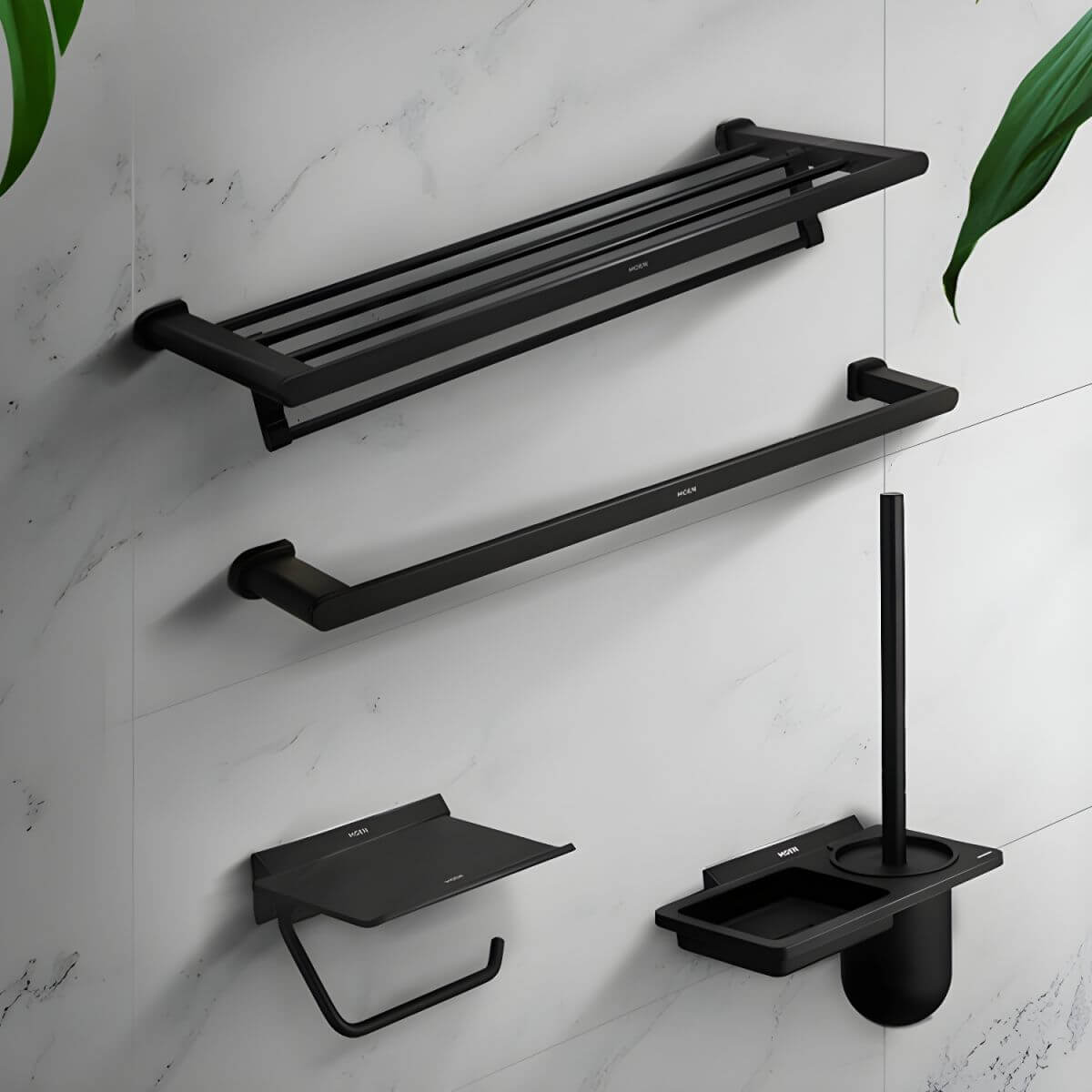 Stylish Black Finish Bathroom Set