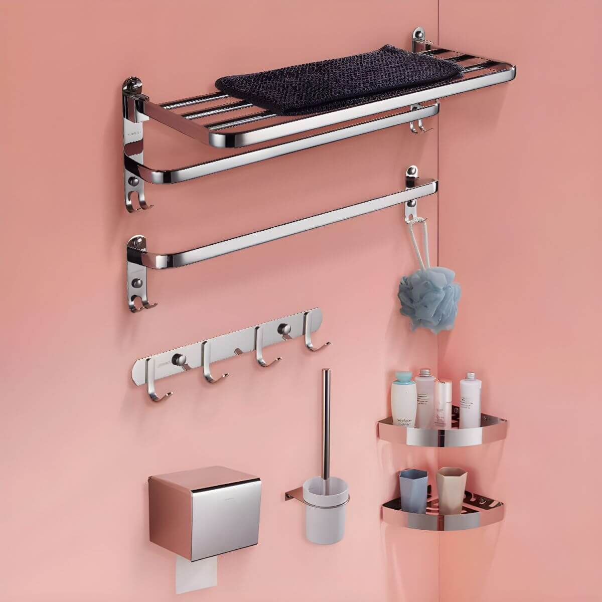 Rust Resistant Metal Bathroom Hardware Set