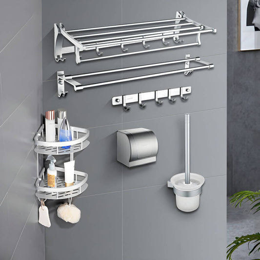 Elegant Metal Towel Rack in Black Finish