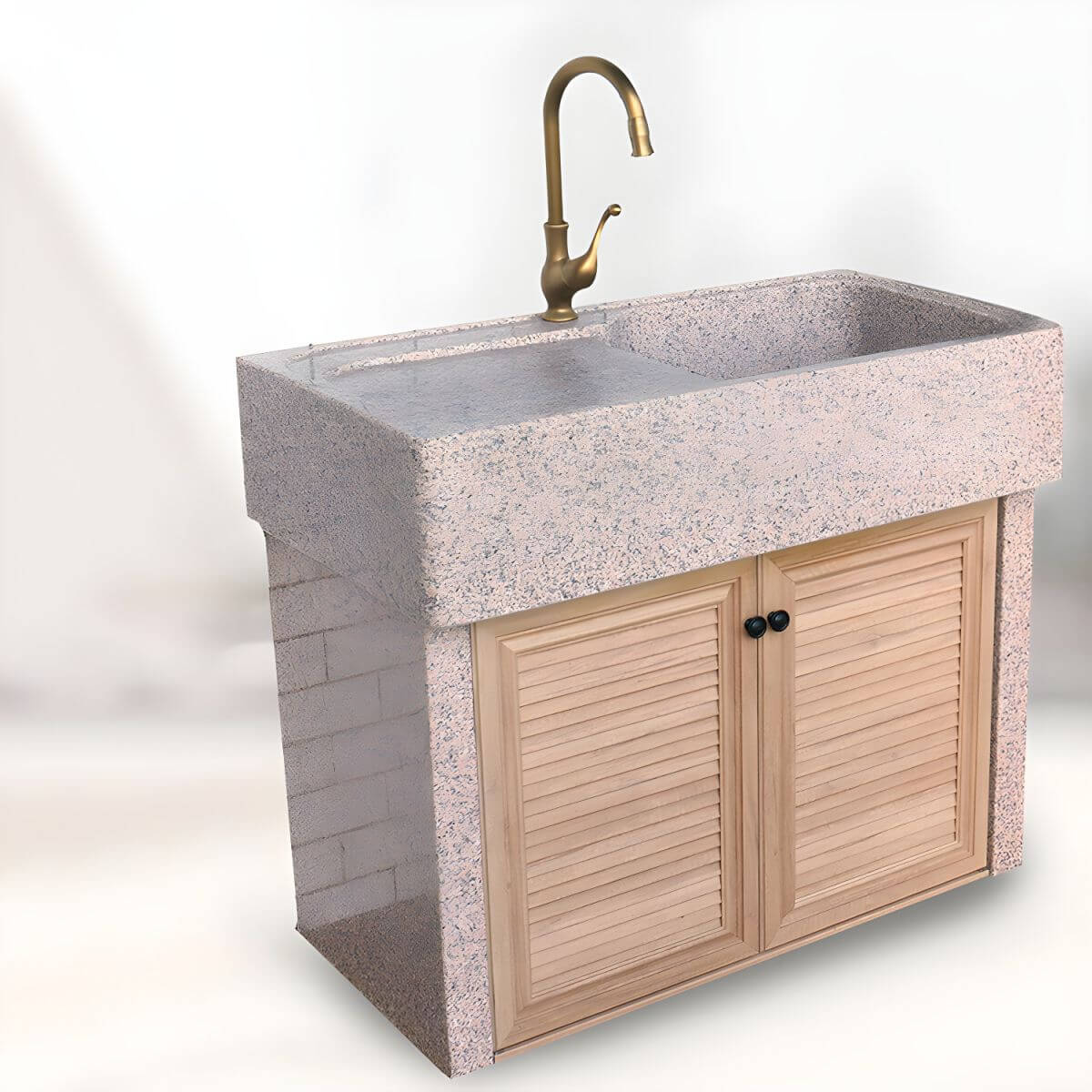 Modern Scratch Resistant Console Sink Faucet with Brown Finish