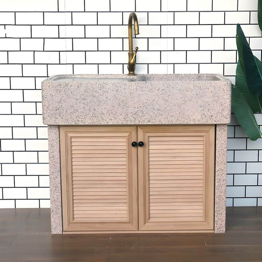 Elegant Rectangular Marble Console Sink