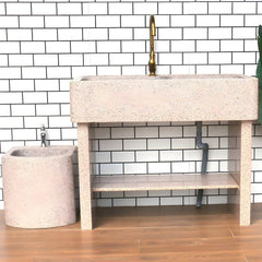 Functional console sink with shelving