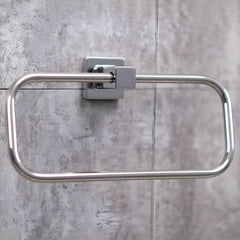 Modern bathroom accessories in silver color