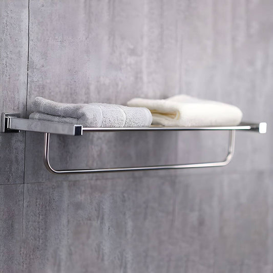 Rust-resistant toilet paper holder in silver finish