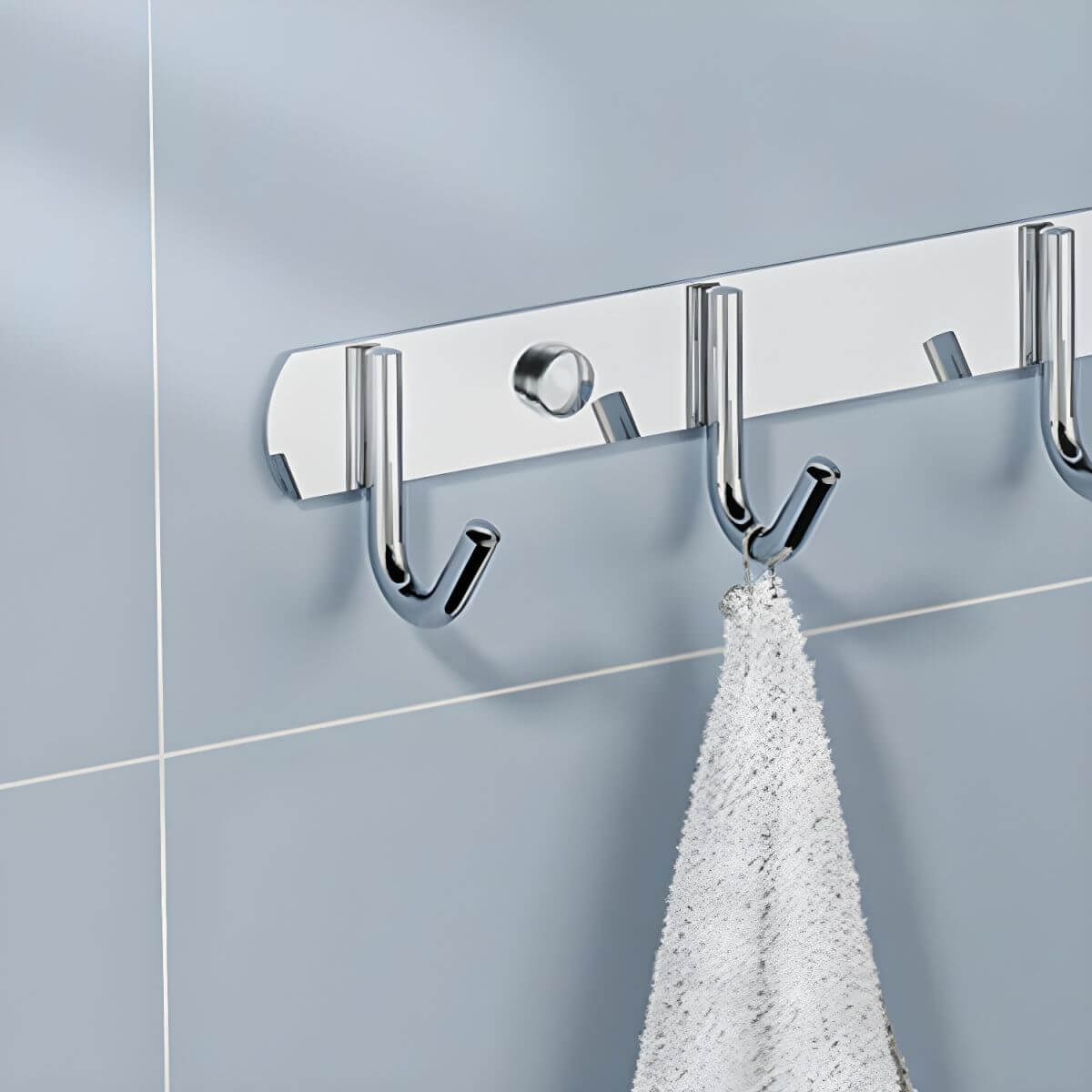 Contemporary design of the silver towel rack