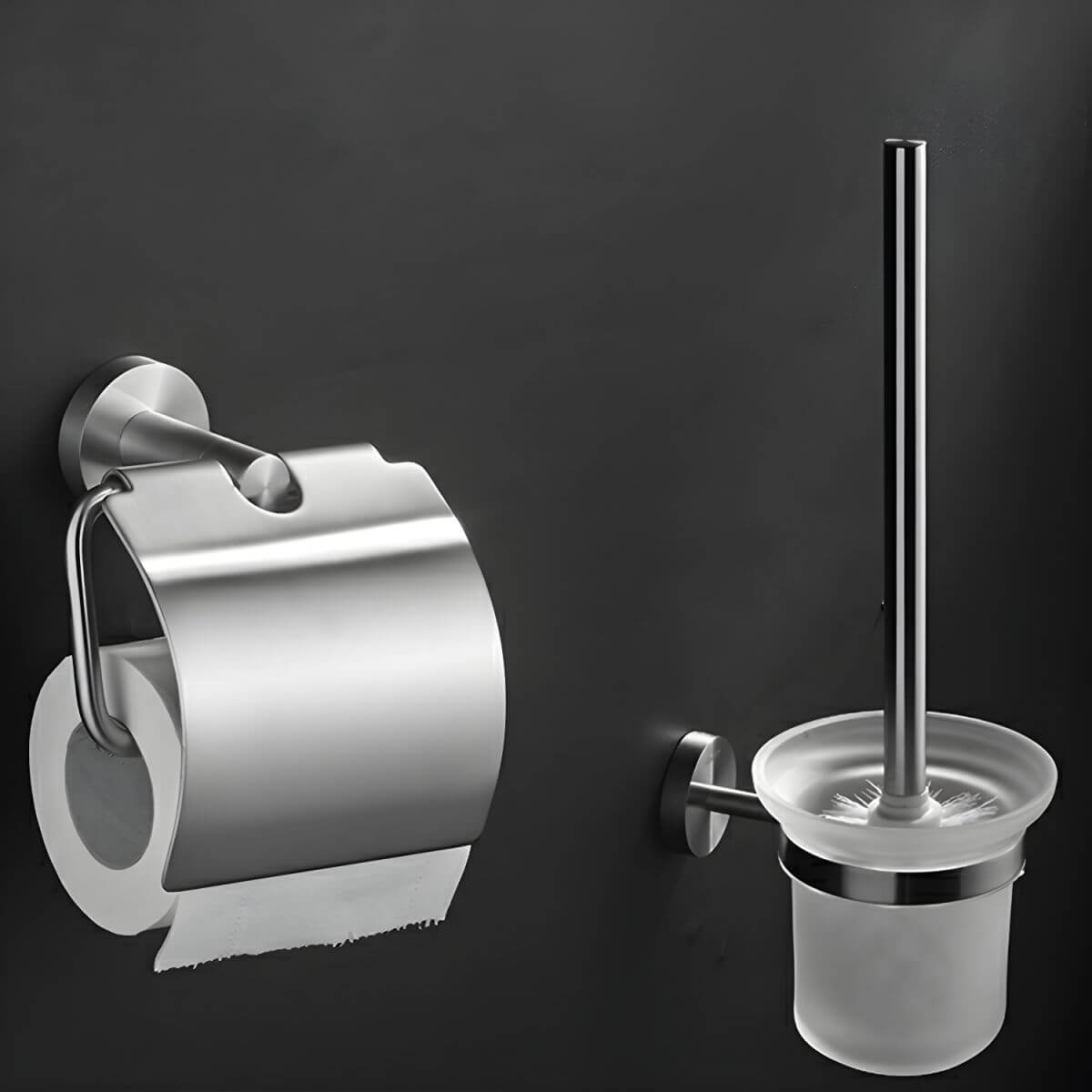 Tarnish resistant metal bathroom set