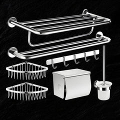 Silver bathroom hardware set overview