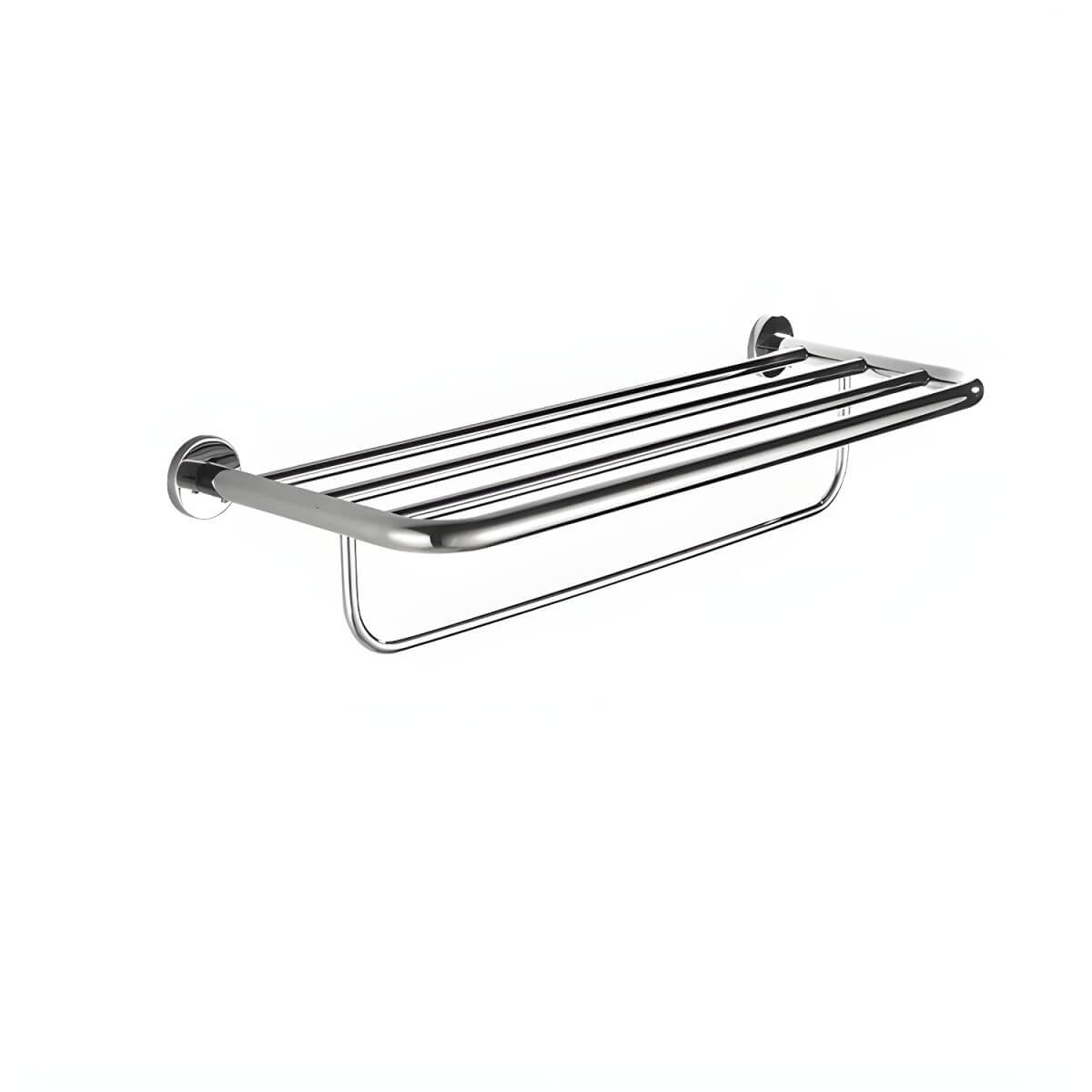 Modern towel rack in silver finish