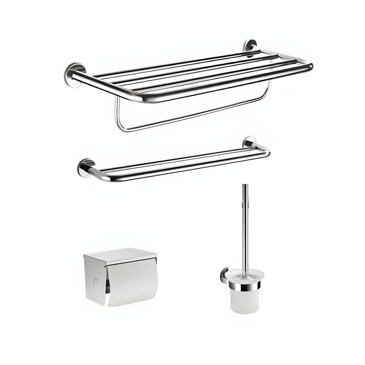 Complete set of bathroom accessories