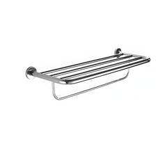 Modern towel rack in silver finish