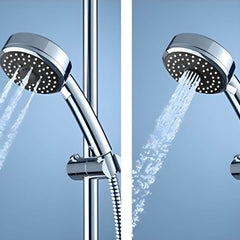 Round handheld shower head in silver finish