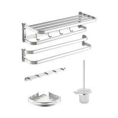 Sleek silver towel rack