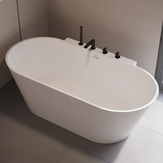 Simple Stone Oblong Freestanding Bathtub