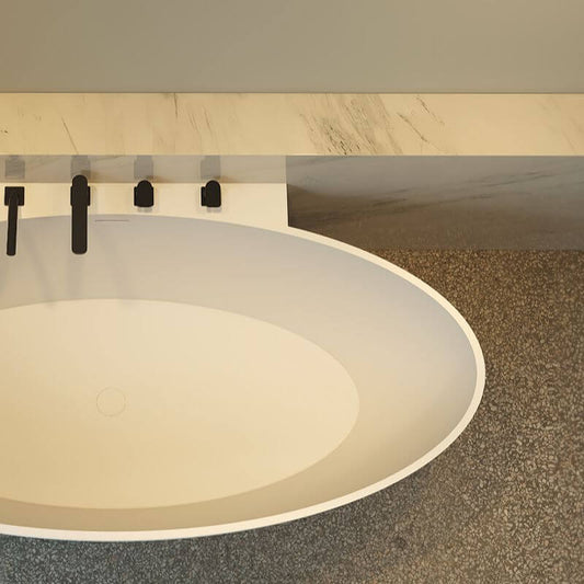 Modern Roll Top Bathtub in Stone