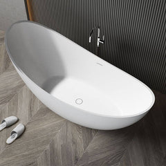 Einfache Stein-Oblong-Freistehende Badewanne in Weiß