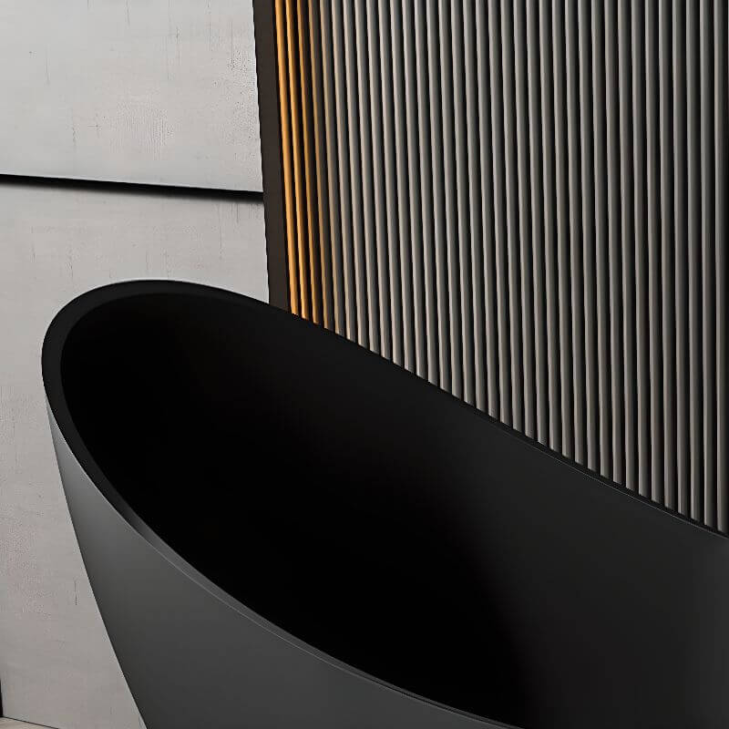 Oval geformte freistehende Wanne