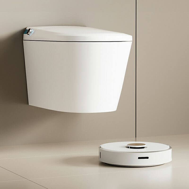 Stain-resistant round wall mount bidet with heated seat