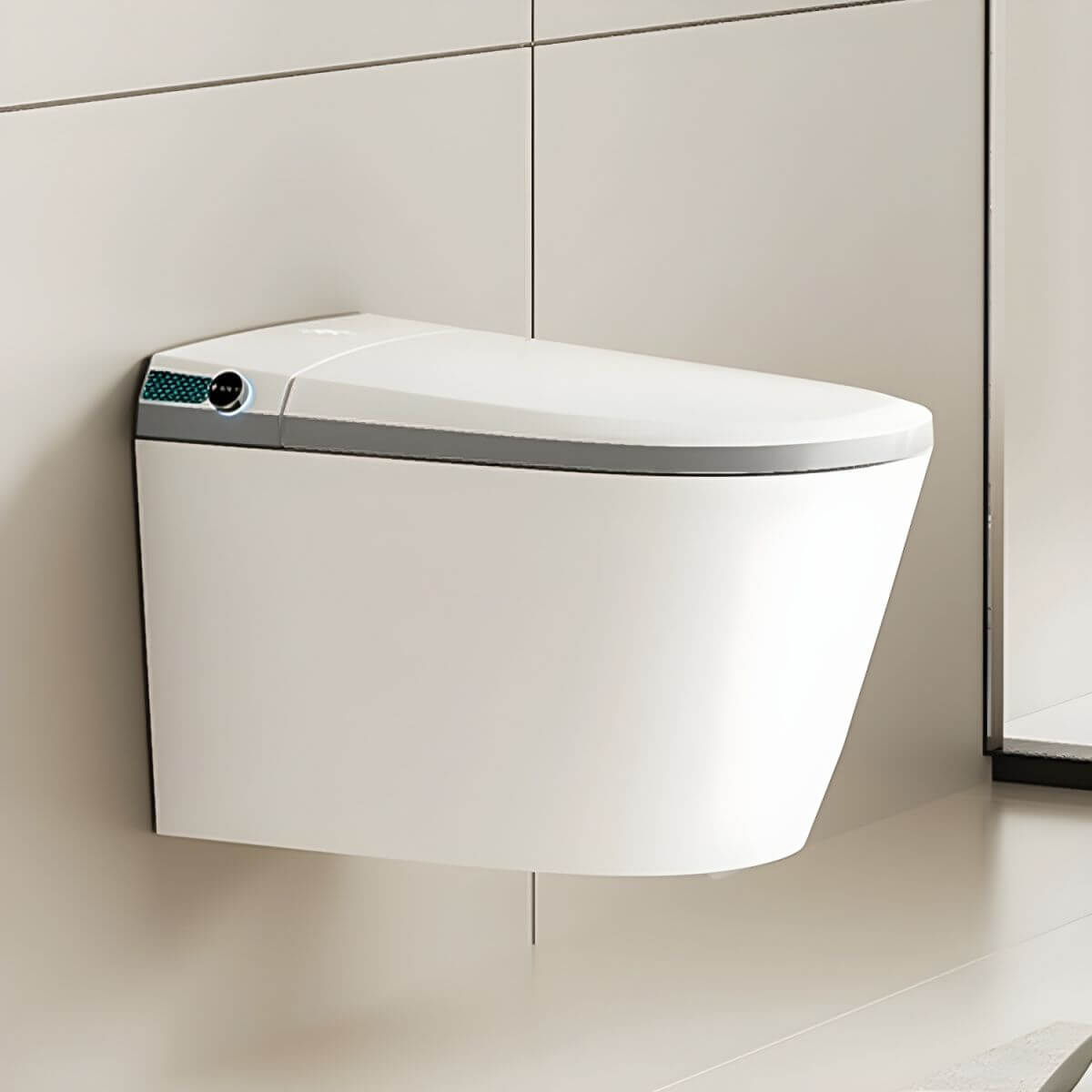 Vitreous china wall mount bidet with sleek finish