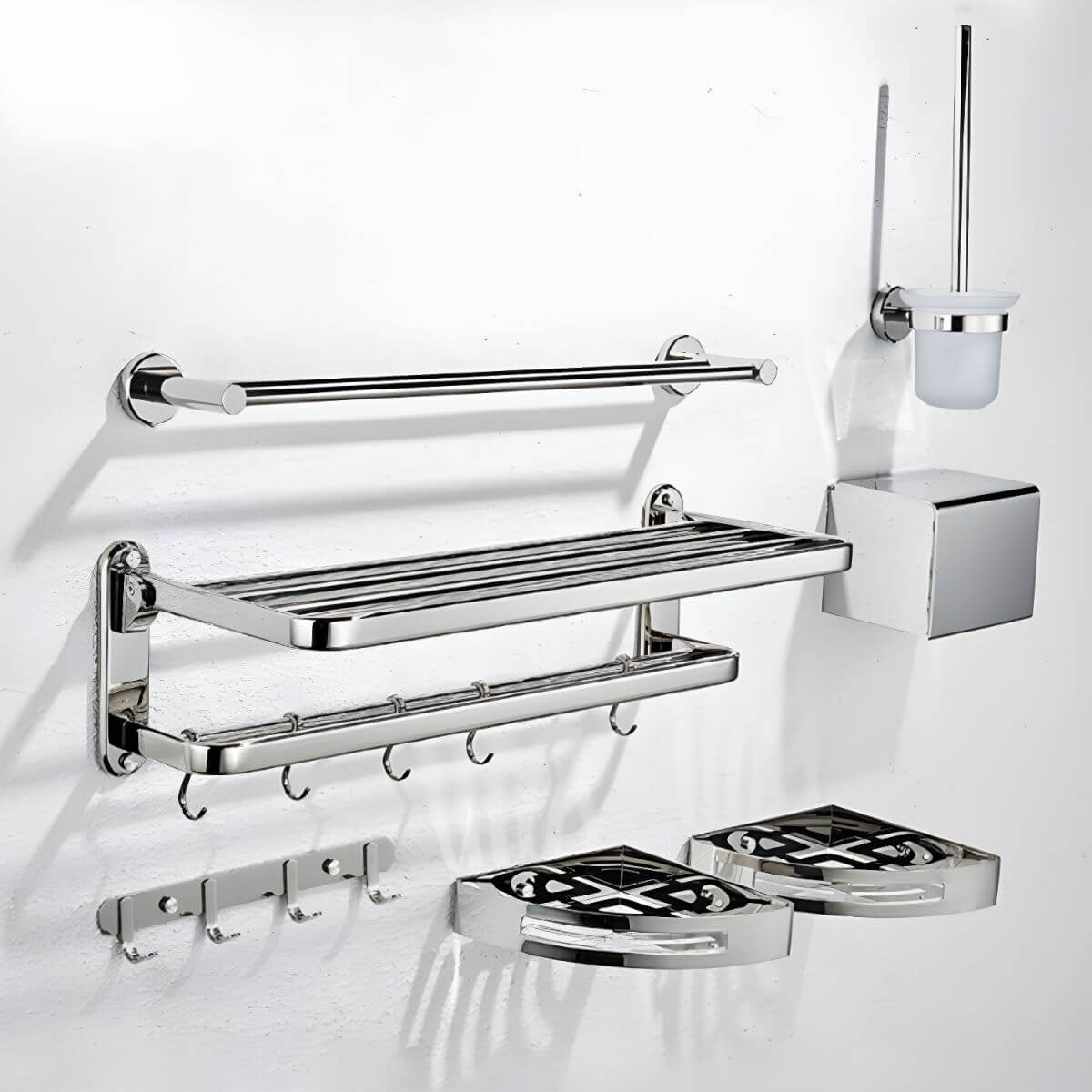 Stainless Steel Bathroom Accessories Set 7 Piece