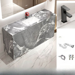 Stone sink with shutoff valve design