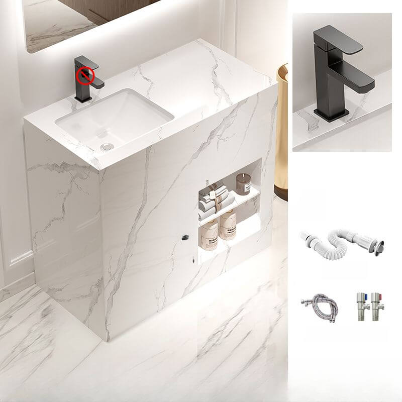 Contemporary design of stone pedestal sink