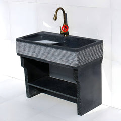 Luxurious grey marble sink