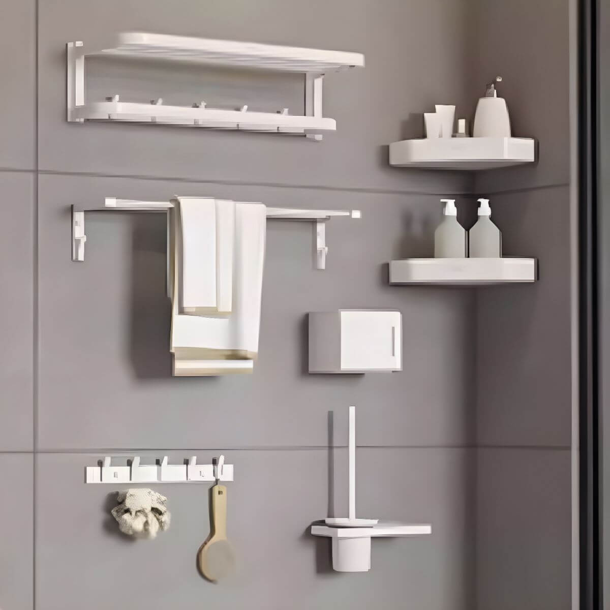 Stylish 7 Piece Metal Bathroom Hardware Set Overview