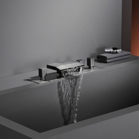 Stylish Black Copper Bathtub Faucet in Bathroom Setting