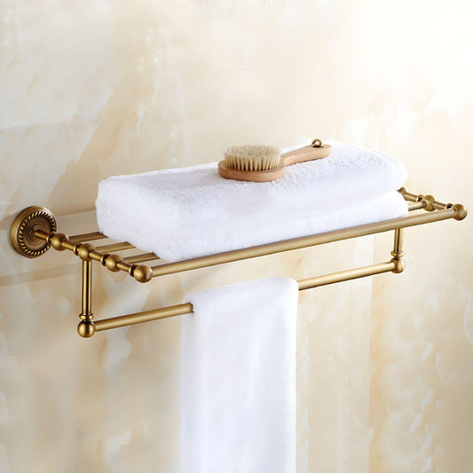 Gold metal bathroom hardware set displayed elegantly