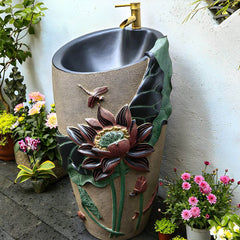 Ceramic pedestal sink in a traditional style