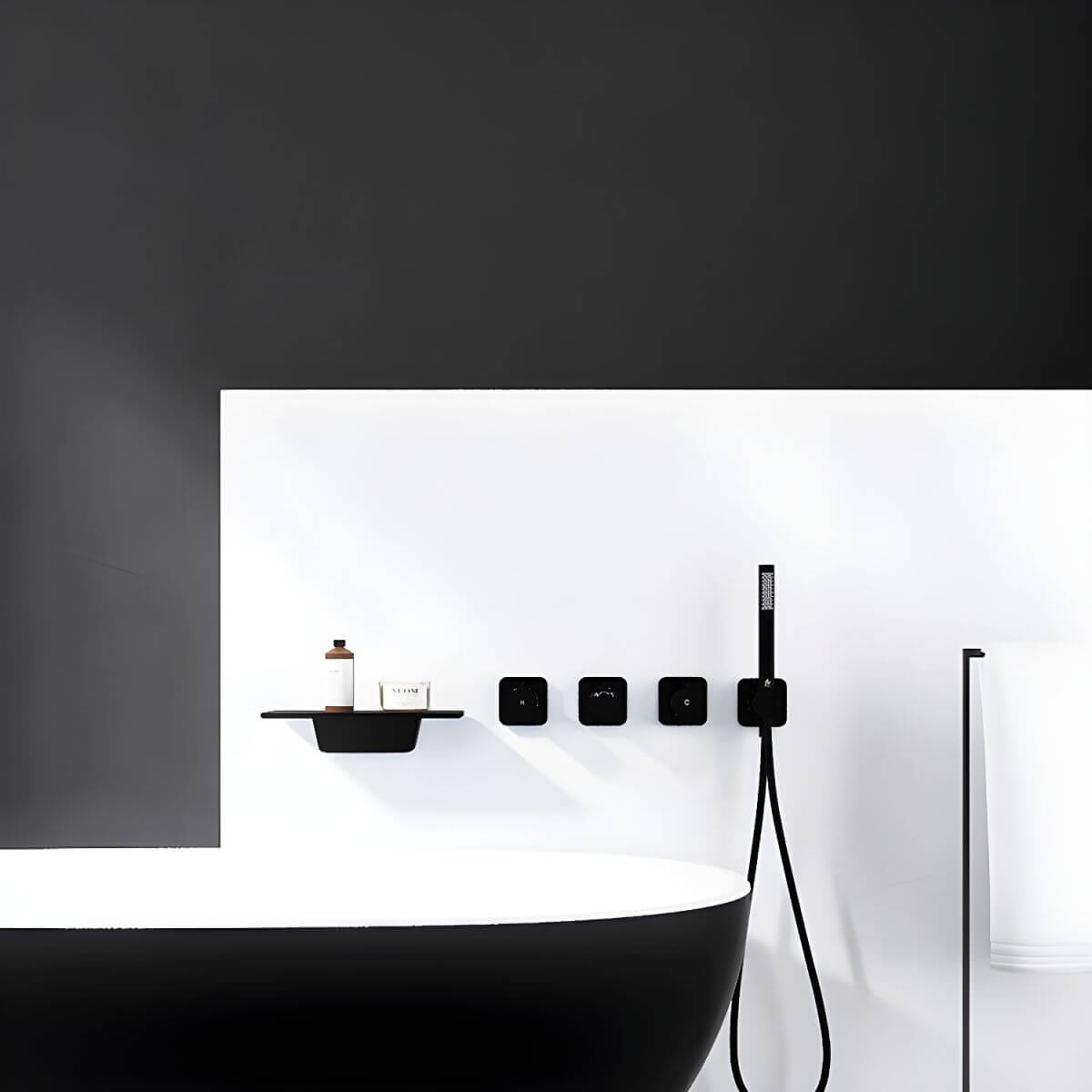 modern bathtub spout in black finish