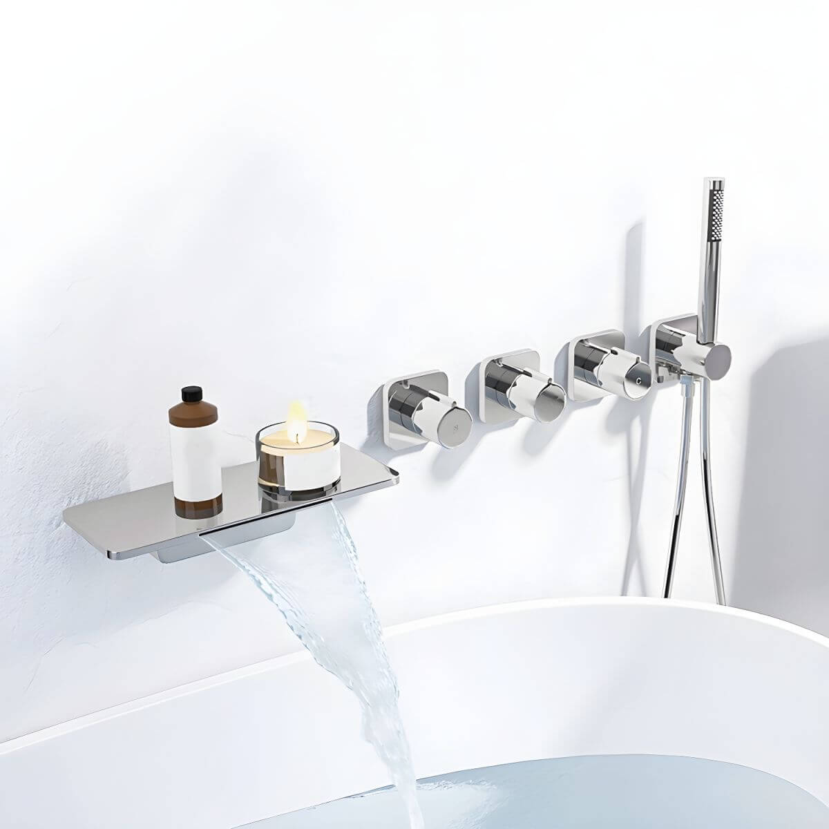 modern bathtub spout in black finish