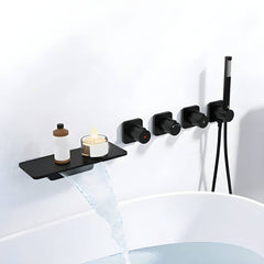 grey wall-mounted bathtub spout