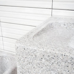 Contemporary grey stone sink faucet close-up