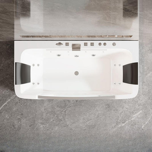 Back to wall bathtub for space efficiency