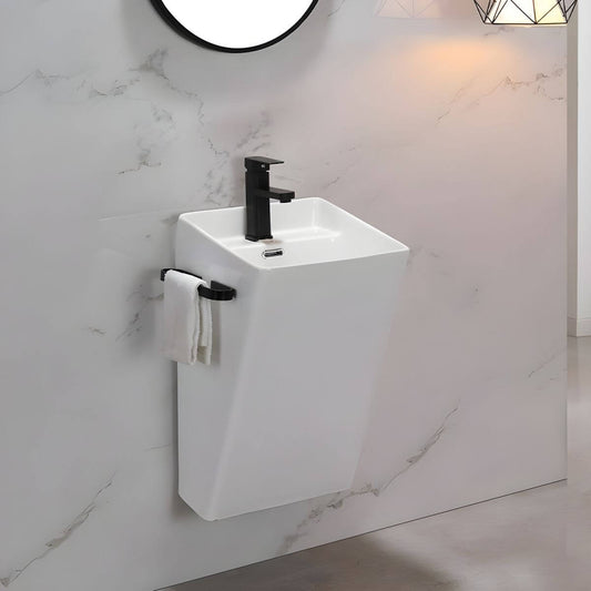 Modern bathroom sink in pristine white