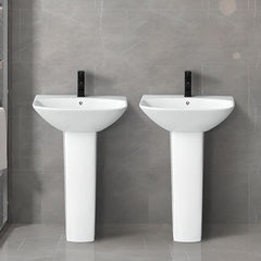 Elegant white pedestal sink with modern design