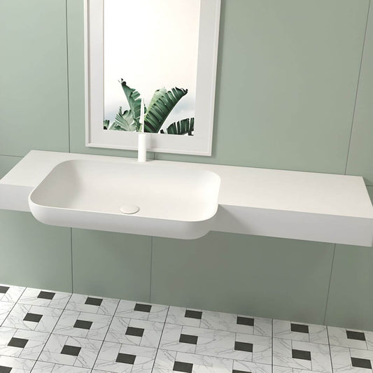 white modern wall mount bathroom sink